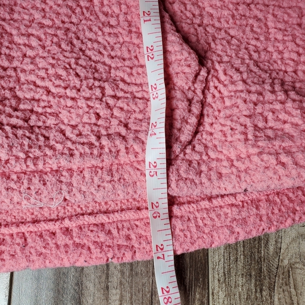 PINK Victoria's Secret Pink Sherpa Quarter Zip Pullover Jacket Campus Winter EUC - Picture 13 of 16